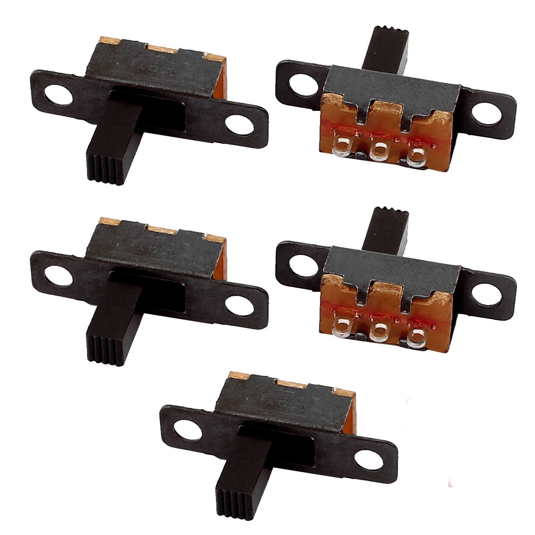 5Pcs 2 Position 3P SPDT Panel Mount Micro Slide Switch Latching Toggle
