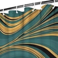 thumbnail image 3 of Teal Gold Marble Pattern Shower Curtain 36"x72" ,Bathroom Decorative Shower Curtains Set with 12 Hooks,Modern Waterproof Washable Shower Curtain, 3 of 6