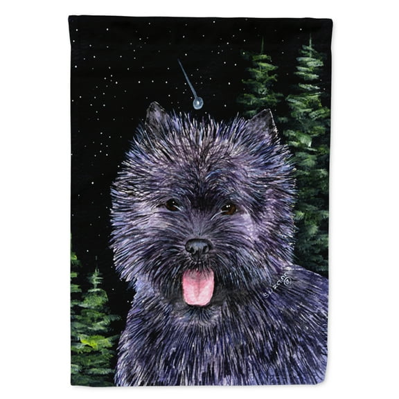 Carolines Treasures SS8494-FLAG-PARENT Starry Night Cairn Terrier Flag  multicolor