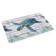 thumbnail image 4 of Sea Turtle Blue Door Mat Indoor Outdoor, Coastal Ocean Seaweed Wooden Grain Non Slip Welcome Mat with Rubber Backing, Absorbent Fabric Front Door Mats Entryway Rug for Home Patio Entrance 20"x31.5", 4 of 9