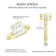 thumbnail image 6 of Rosec Jewels Moissanite Princess Cut Engagement Ring 3 Carat - D-VS1 Quality Certified - 8 mm Moissanite Solitaire Ring, 14K Yellow Gold, US 5.00, 6 of 9