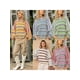 thumbnail image 4 of Sudaderas de mujer Otoño Invierno 2024 Rayas Dulces Suéteres de cuello redondo Coreanos Sudaderas con capucha gruesas y sueltas Vestidos Ropa de mujer, 4 of 5