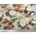 thumbnail image 3 of Soimoi White polyester Crepe Fabric Leaves & Peony Floral Fabric Prints By Yard 52 Inch Wide, 3 of 3