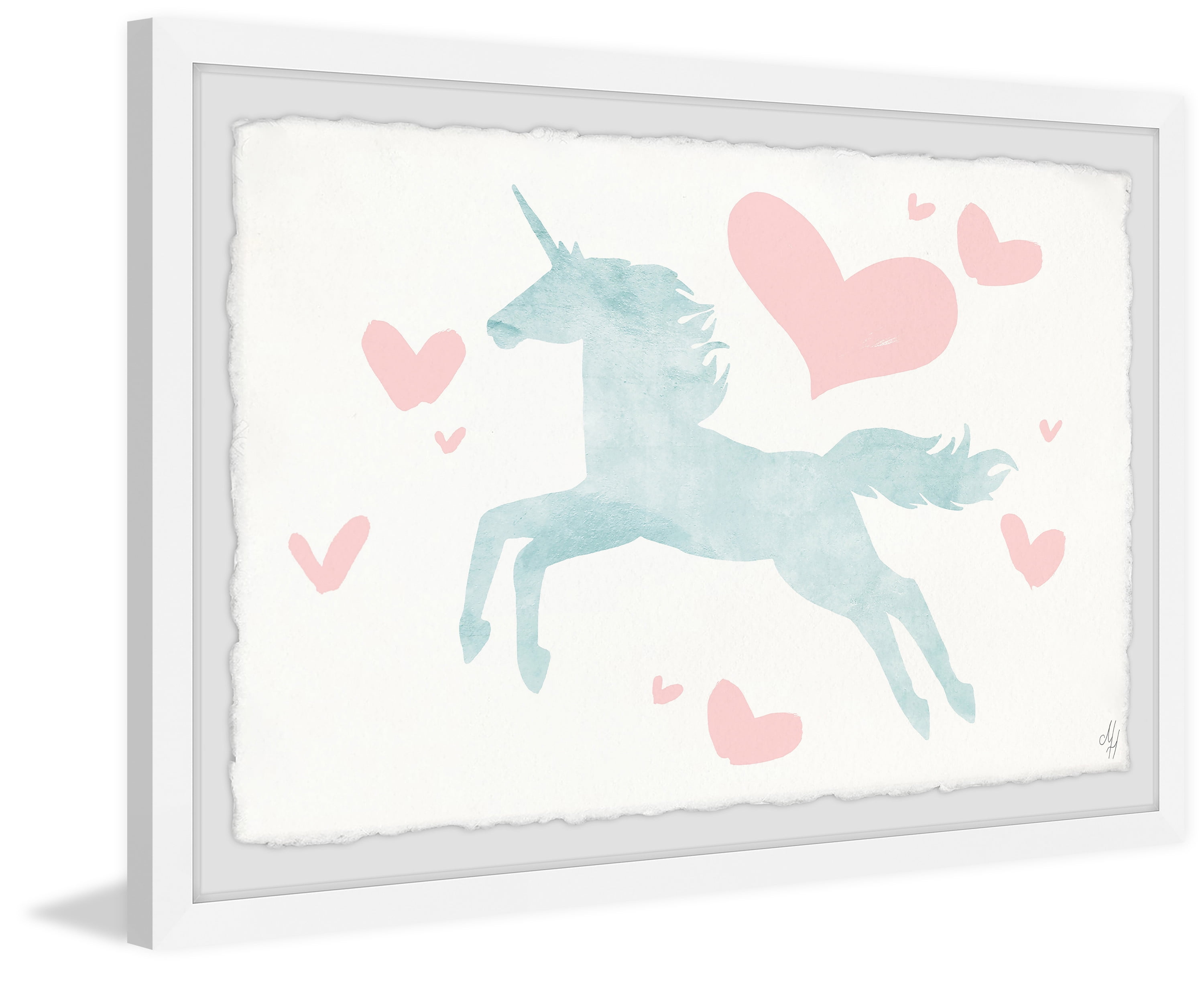 Download Marmont Hill Flying Unicorn Hearts Framed Wall Art Walmart Com Walmart Com