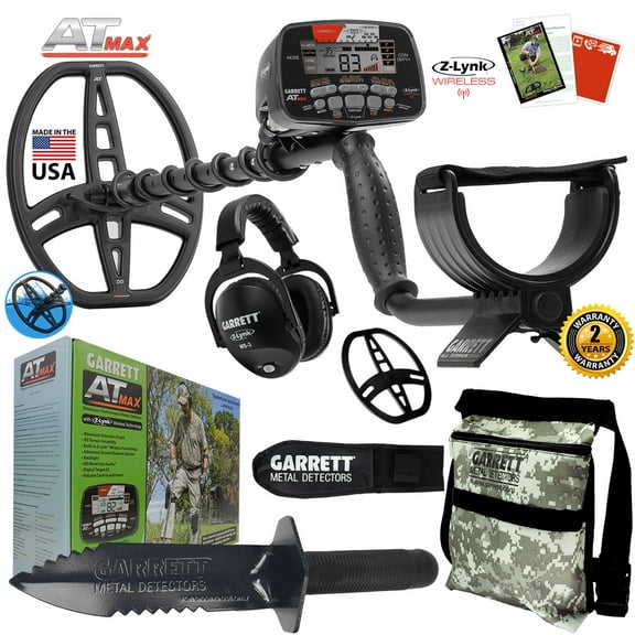 Garrett AT MAX Metal Detector, MS-3 Headphones, Pouch, Daypack & Digger