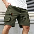 thumbnail image 2 of Dagugfen Cargo Shorts for Men 8" Inseam Loose Fitted Elastic Waist Drawstring Summer Outdoor Climbing Shorts with Multi Pockets, 2 of 7