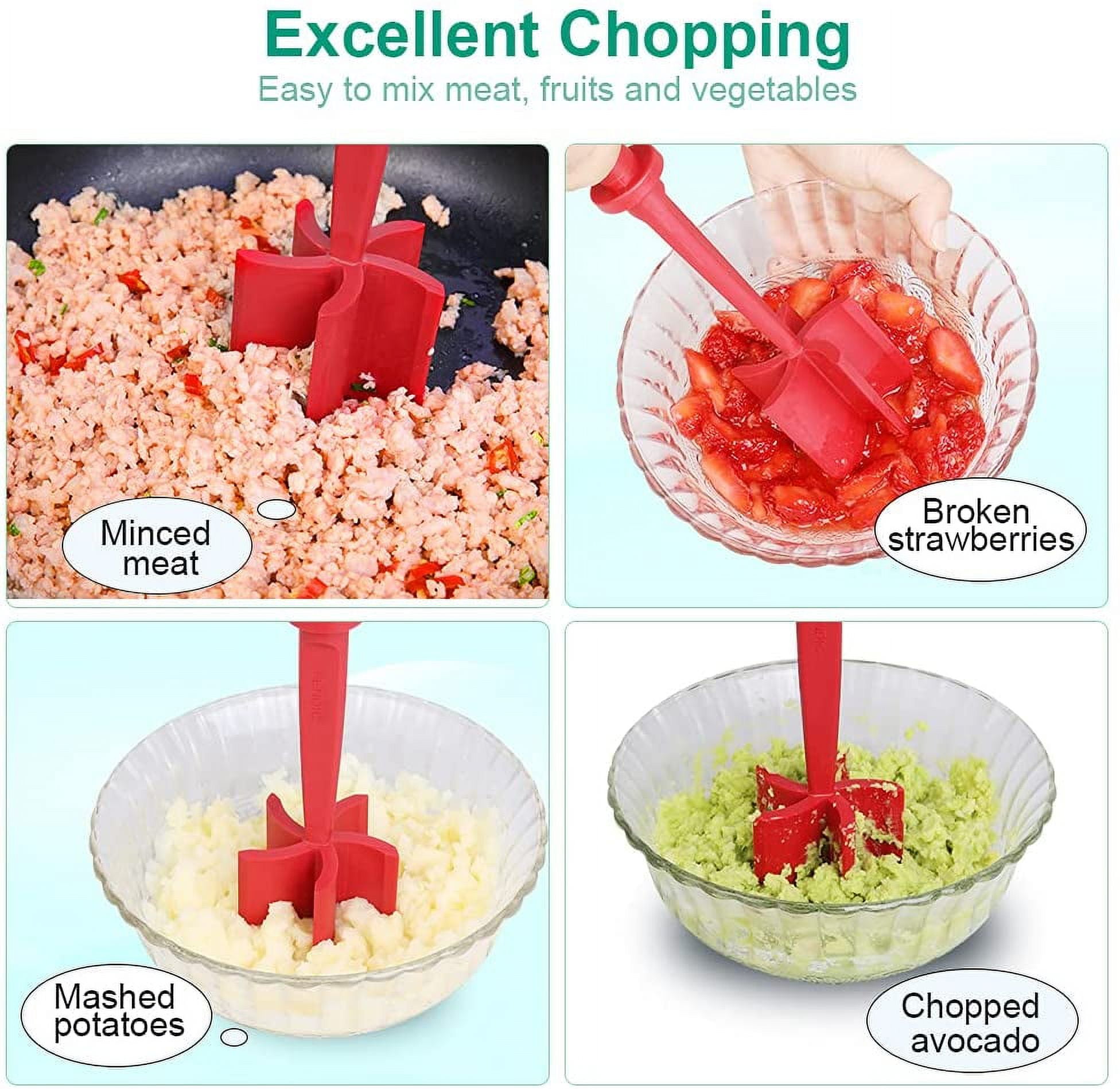  Meat Chopper, Hamburger Chopper, Potato Masher-Professional  Multifunctional Heat Resistant Nylon Ground Beef Smasher Kitchen Tools And  Gadgets, ​Safe For Non-Stick Cookware: Home & Kitchen