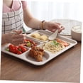 thumbnail image 3 of HUGFEGWE 1 Ensemble Plateau de Dîner Exquis Bol en Paille de Blé Plats de Riz Ensemble de Couverts Assiette de Section Alimentaire Assiette Compartimentée Assiette Compartimentée Plateau de Service pour Collations Assiettes à Lunch Assiettes Séparées Beige UA824-17530, 3 of 9