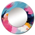 thumbnail image 2 of Designart "Blissful Swirls Of Colorful Paint I" Abstract Round Mirror Wall Decor Modern - Large Multicolor Round Bathroom Mirror - Round Mirror - 23" x 23", 2 of 6