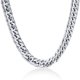 thumbnail image 1 of 1 pieza de collar de acera para hombres, chapado en oro de 18 quilates, cadenas de eslabones cubanos con diamantes de talla Miami para mujeres, joyería fresca de Hip Hop, color acero inoxidable (22 pulgadas/56 cm) JM, 1 of 4