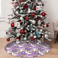 thumbnail image 5 of Yiaed Violets Flowers Print Christmas Tree Skirt , Tree SkirtsTree Mat for Christmas Winter Holiday Indoor Decorations-30", 5 of 7