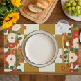 thumbnail image 4 of Yellow Plaid Placemats Set of 4, Japanese Red Floral Flowers Buffalo Checked Placemats for Dining Table, Place Mats for Kitchen Tabletop, Waterproof Wipeable Dining Table Mats Set, 4 of 9