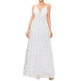 thumbnail image 2 of Aqestyerly Robe de Mariée Sans Manches Unie pour Femmes avec Dentelle, Design Col en V, Parfaite pour les Grandes Occasions, 2 of 6