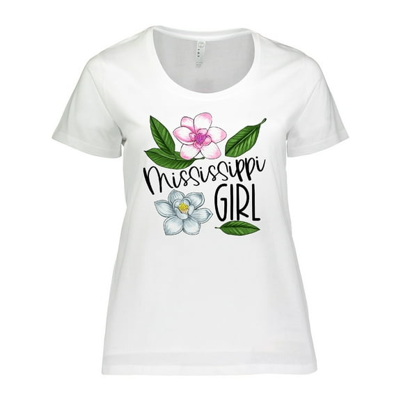 Inktastic Mississippi Girl Magnolia Flowers and Leaves Women's Plus Size T-Shirt