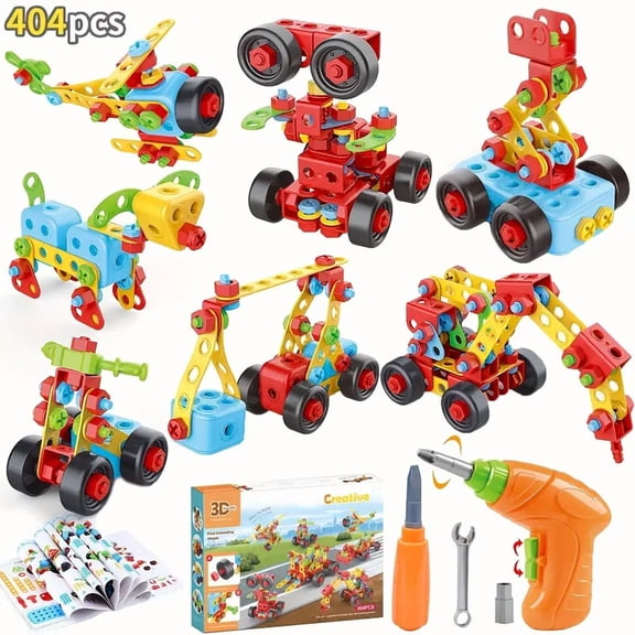 Chak’s Choice Building Toys STEM for Kids: 404 toys - 5 6 7 8  years old boys and girls Creative Building Engineering learning Set