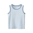 thumbnail image 1 of Akiihool T-Shirts Unis pour Garçons T-Shirts à Manches Courtes pour Garçons T-Shirts pour Enfants d'Été à Col Rond Hauts Coupe Ample Basique (Bleu Pâle, 4-6 Ans), 1 of 4