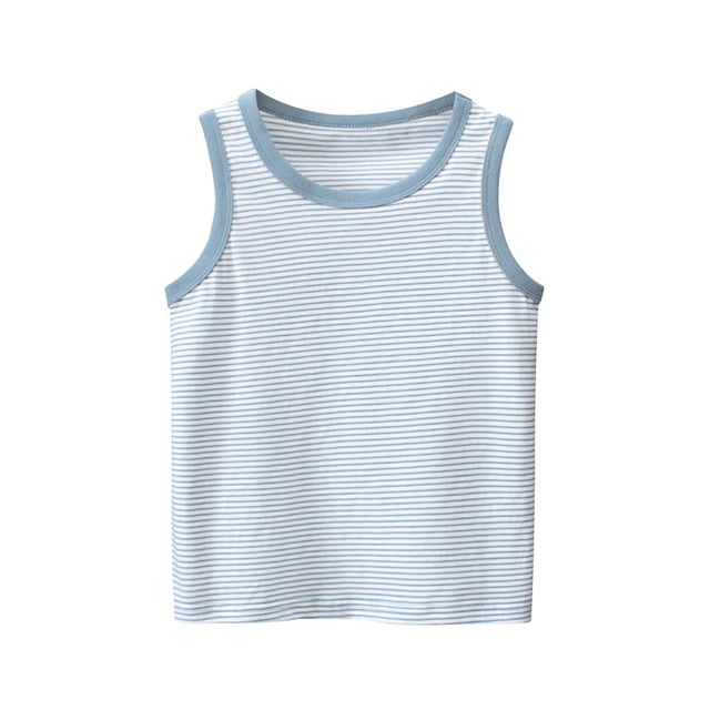 Akiihool T-Shirts Unis pour Garçons T-Shirts à Manches Courtes pour Garçons T-Shirts pour Enfants d'Été à Col Rond Hauts Coupe Ample Basique (Bleu Pâle, 4-6 Ans)