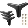 thumbnail image 1 of Patas de muebles Pies de metal: Patas de gabinete, patas triangulares de 4 pulgadas, patas de tocador de repuesto, juego de 4, 1 of 5