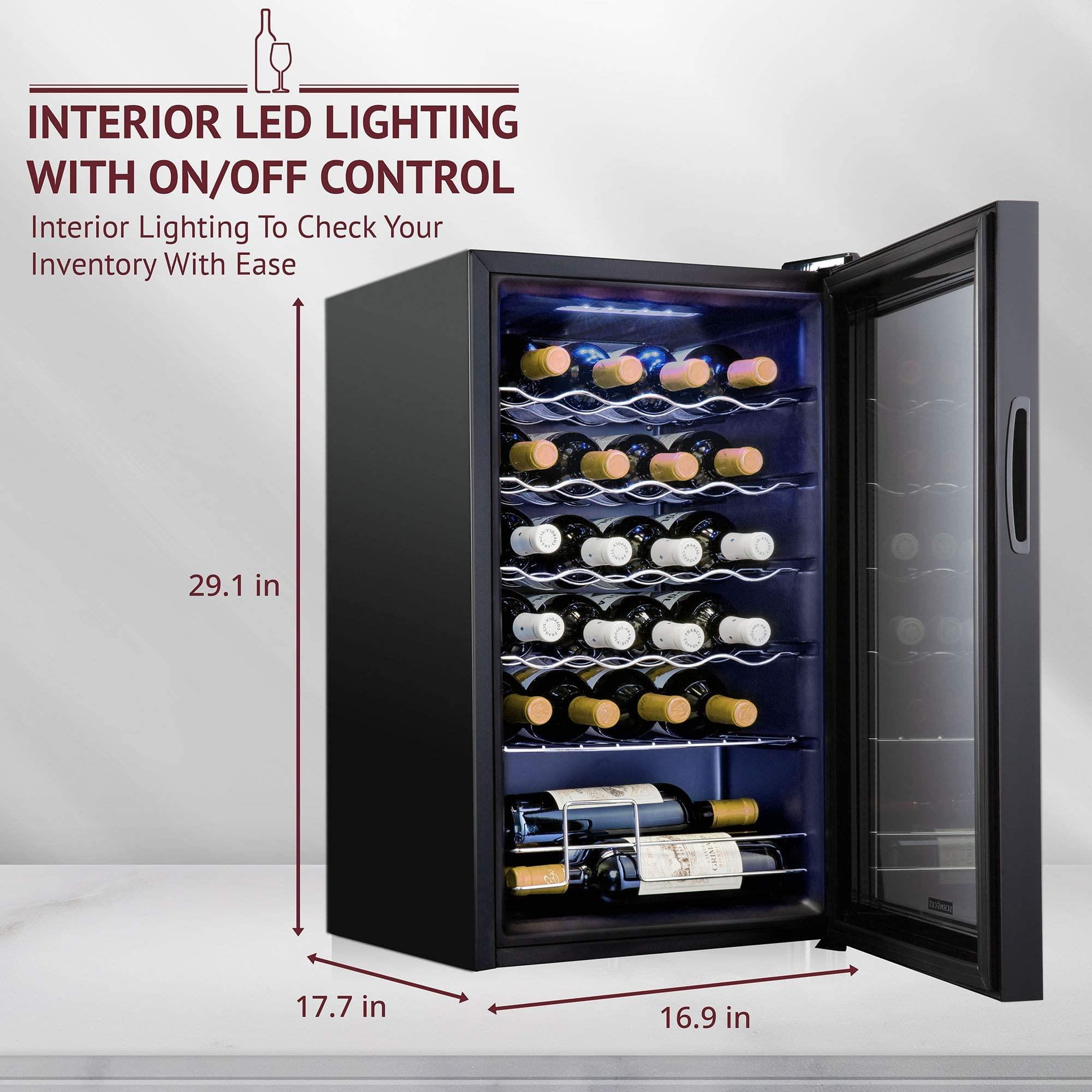 Schmecke 24-Bottle Wine Cellar with Double-Paned Thermopane Glass & Digital Temperature Control