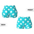 thumbnail image 6 of Yiaed Aqua And White Polka Dot Print Women's Athletic Shorts Running Shorts Sporty Short High Waisted Elastic Workout Shorts for Yoga Gym Running & Sports -Small, 6 of 8