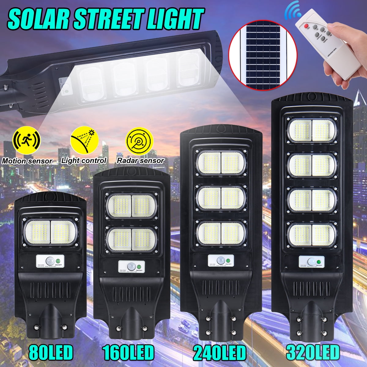Remote+Pole Details about / 9999999LM Commercial 966LED Solar Street Light Motion Sensor