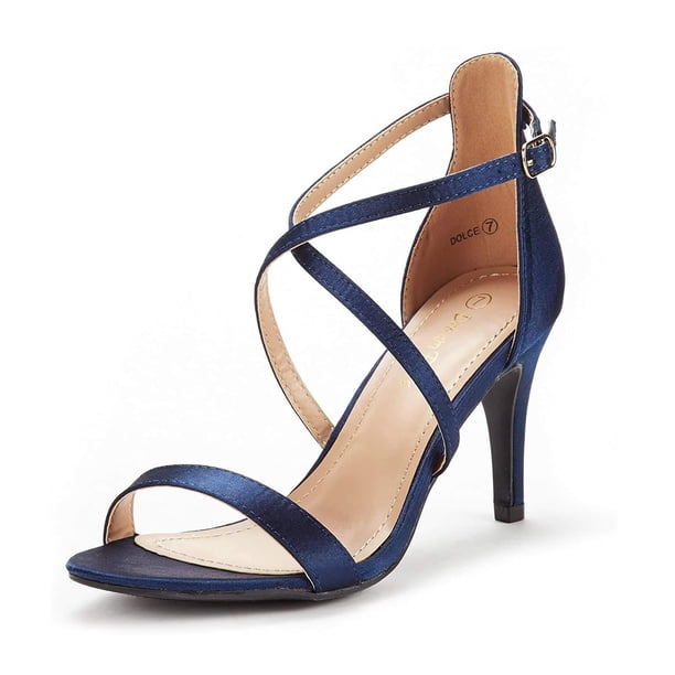 Sandalias de Tacón Stiletto Abiertas Navy para Mujer DREAM PAIRS Talla 9.5