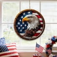 thumbnail image 5 of Independence Day Wooden Sign, Patriotic Star Wall Hanging, USA Flag Round Decor Plaque, Festival Hanging Board for Home, Porch, Door, Yard & 4th of July Celebration, 5 of 6
