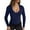 Blue Shirts, variant on CAIVO Women Plus Size Long Sleeve Knitted For Fashionable Autumn Slim Fit Basic Shirts U-Neck Leisure Solid Color Summer Blouse Back To School Tops