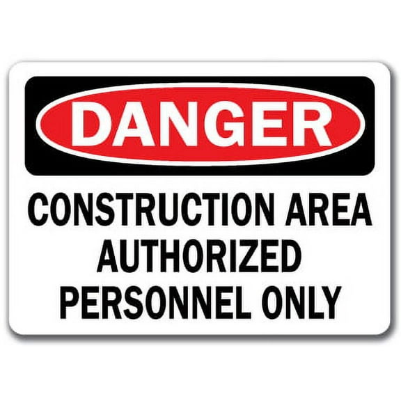Construction Area Sign -  Construction Area Authorized Personnel Only Trespassers Will Be Prosecuted - 10" x 14" OSHA Safety Sign
