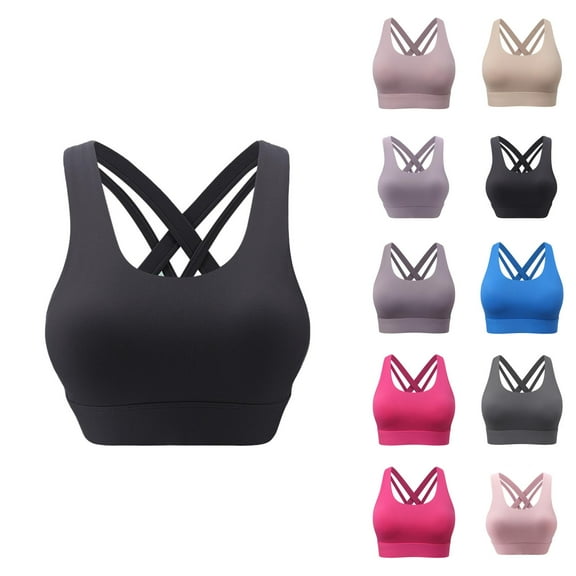 Sports Bras for Women Criss Cross Strappy Bra Racerback Exercise Running Yoga Gym Athletic Bralettes Workout Bra