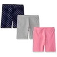thumbnail image 2 of Girls' Bike Shorts, Pack of 3, Navy, Dots, Small, 2 of 2