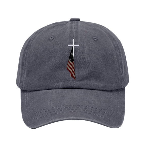 FUZHIQ Unisex Vintage Washed Baseball Cap Cross Embroidered Adjustable Retro Dad Hat Casual Daily Wear