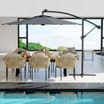 thumbnail image 7 of Ataucjin 10FT Offset Patio Umbrella, Hanging Cantilever Umbrella with 360 Rotating Base Outdoor Sun Shade with Easy Tilt Adjustment, 8 Ribs, UV Protection for Backyard, Lawn, Garden and Pool, 7 of 7