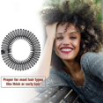 thumbnail image 3 of 9pcs full round elastic comb with flexible plastic ring, for girls, comb with headband support, 3 of 5