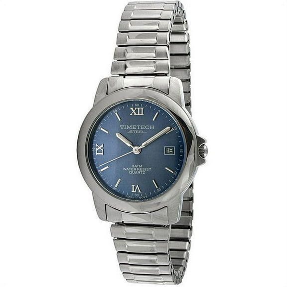 timetech steel 3606m men's steel blue dial expansion watch