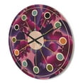 thumbnail image 3 of Designart 'Purple Orchid blossom colorful pattern' Mid-Century Modern Wood Wall Clock, 3 of 5