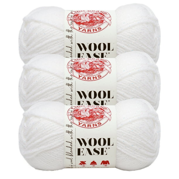 Lion Brand Yarn WoolEase White Multi Wool Blend Medium Acrylic, Wool