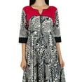 thumbnail image 5 of Bimba Women Long Designer Anarkali Kurti 3/4 Sleeve Kurta Maxi Blouse Black, 5 of 7