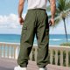thumbnail image 5 of Ceisia Men's Spring Summer Solid Color Gift Workwear Pants - Straight Leg Tether Waist Zipper Button Pocket Casual Pants, 5 of 9