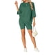 thumbnail image 2 of Conjunto de lounge oversized INSPIRE CHIC para mujeres, sudaderas de entrenamiento, camiseta con pantalones cortos de ciclista, conjuntos 2XL verde oscuro, 2 of 6