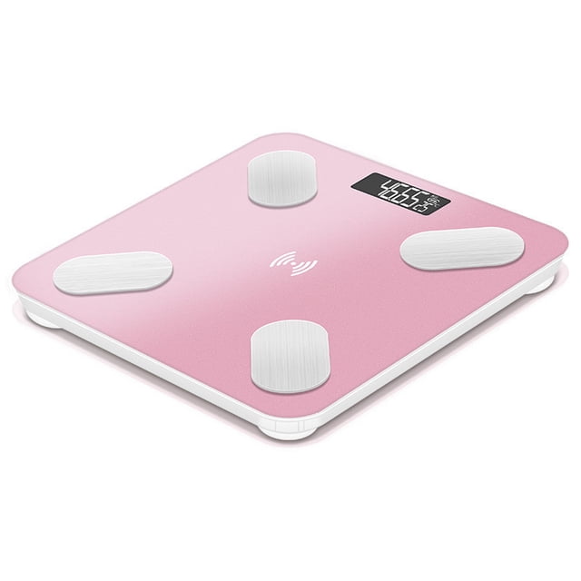 Iumwxz Balance Intelligente Électronique Bluetooth Santé Poids Composition Corporelle 25 Cœurs Données Numérique Rechargeable LCD Intégration d'App Multi-Utilisateurs USB 1 Paquet Rose