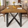 thumbnail image 2 of Blotout 71"x 36" Solid Wood Dining Table for 6-8 People, Rustic Farmhouse Large Dinner Table, X-Shaped Metal Legs, Rectangular Kitchen Table, Office, Dining Room, 2 of 7