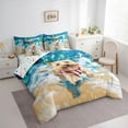 thumbnail image 3 of Manfei Cute Dog Lover Twin Bedding Sets 7-Piece for Kids, Summer Ocean Beach Bedding Comforter Set, Kawaii Animal Theme Reversible Sheet Sets, Luxury Bedroom Decor, 3 of 7