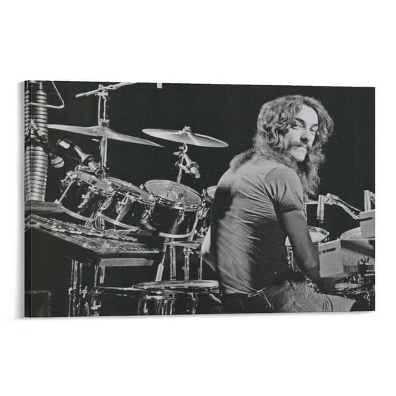 Neil Peart At The Kit Wall Art Poster Gifts Bedroom Prints Home Decor Hanging Picture Canvas Painting Posters 08x12inch(20x30cm)