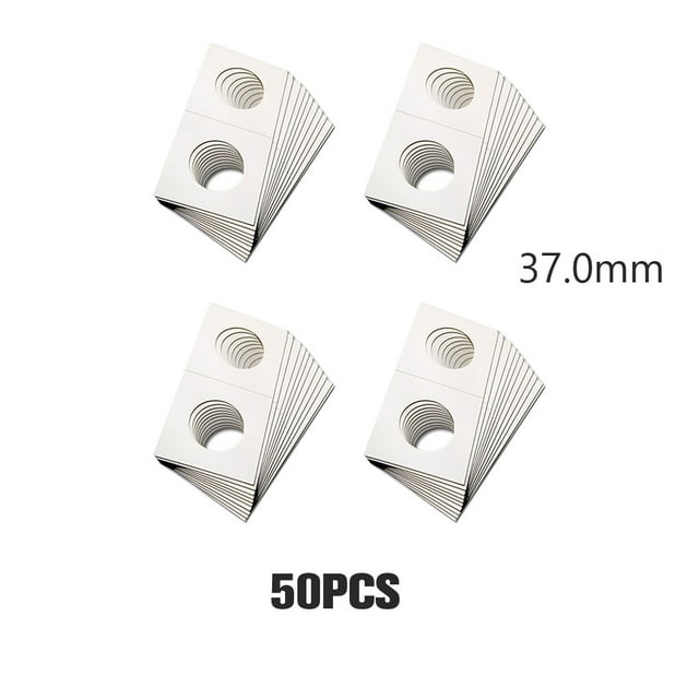 50 Pcs Album de Pièces Léger Lisse Petit Format Organisateur de Collection Multi Porte-Tampons Multi Sortes Style Rétro Organisateur de Collection Souvenir Rigide Blanc 11