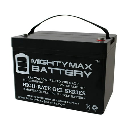 12V 60AH GROUP 34 REPLACEMENT GEL BATTERY FOR MK M34SLDG 20 HR