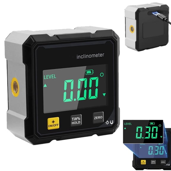 Digital Angle Finder Protractor Tool, 2026 New 4-Side Magnetic Digital Angle Gauge, Cube Inclinometer with Backlight, Table Saw Miter Protractor, Woodworking Tool, Level Box for Hanging