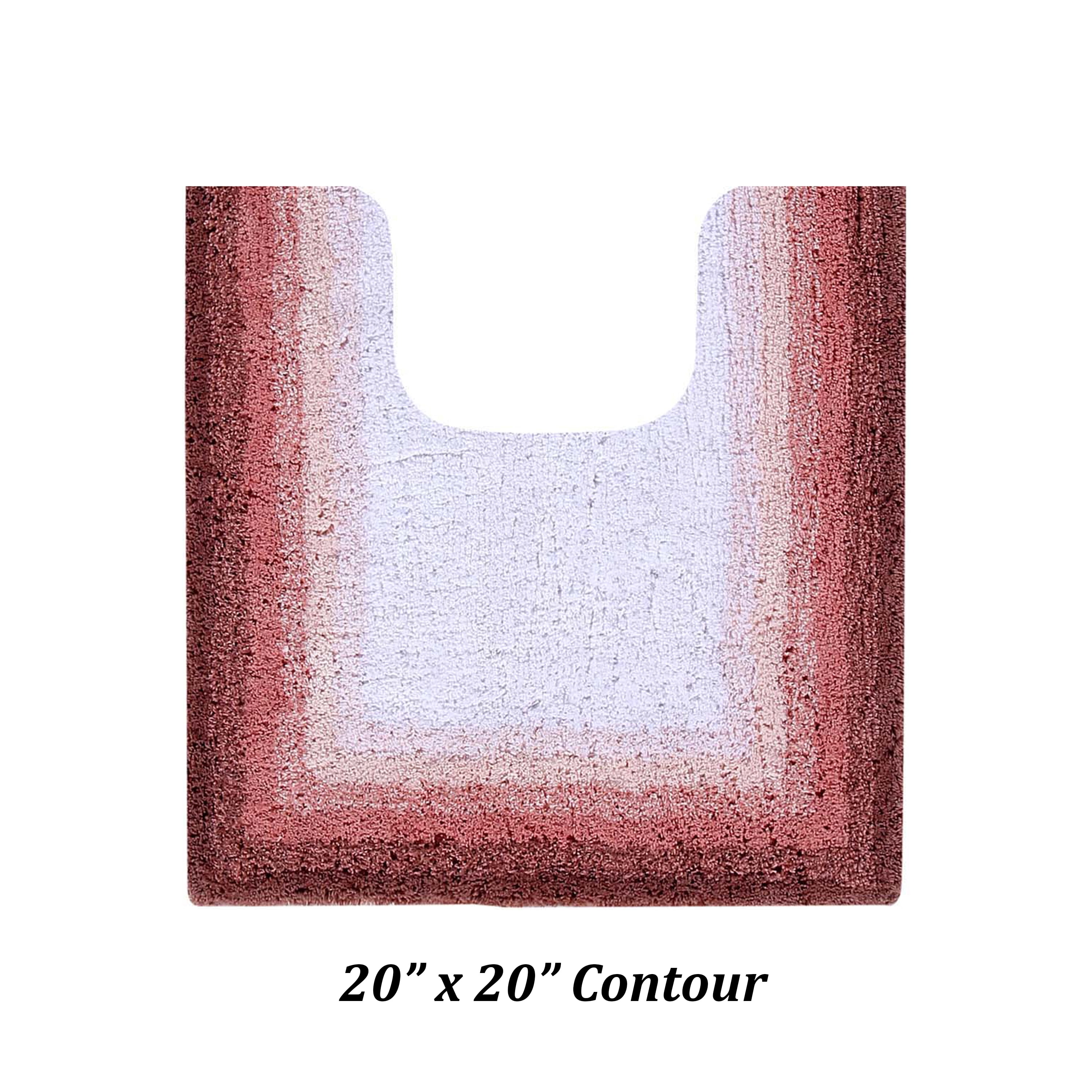 Better Trends 20" x 20" U-Shape Toilet Rug 100% Cotton Non Slip Tufted Contour Bath Mat, Water Absorbent Bathroom Rug, (Rose) Torrent Collection