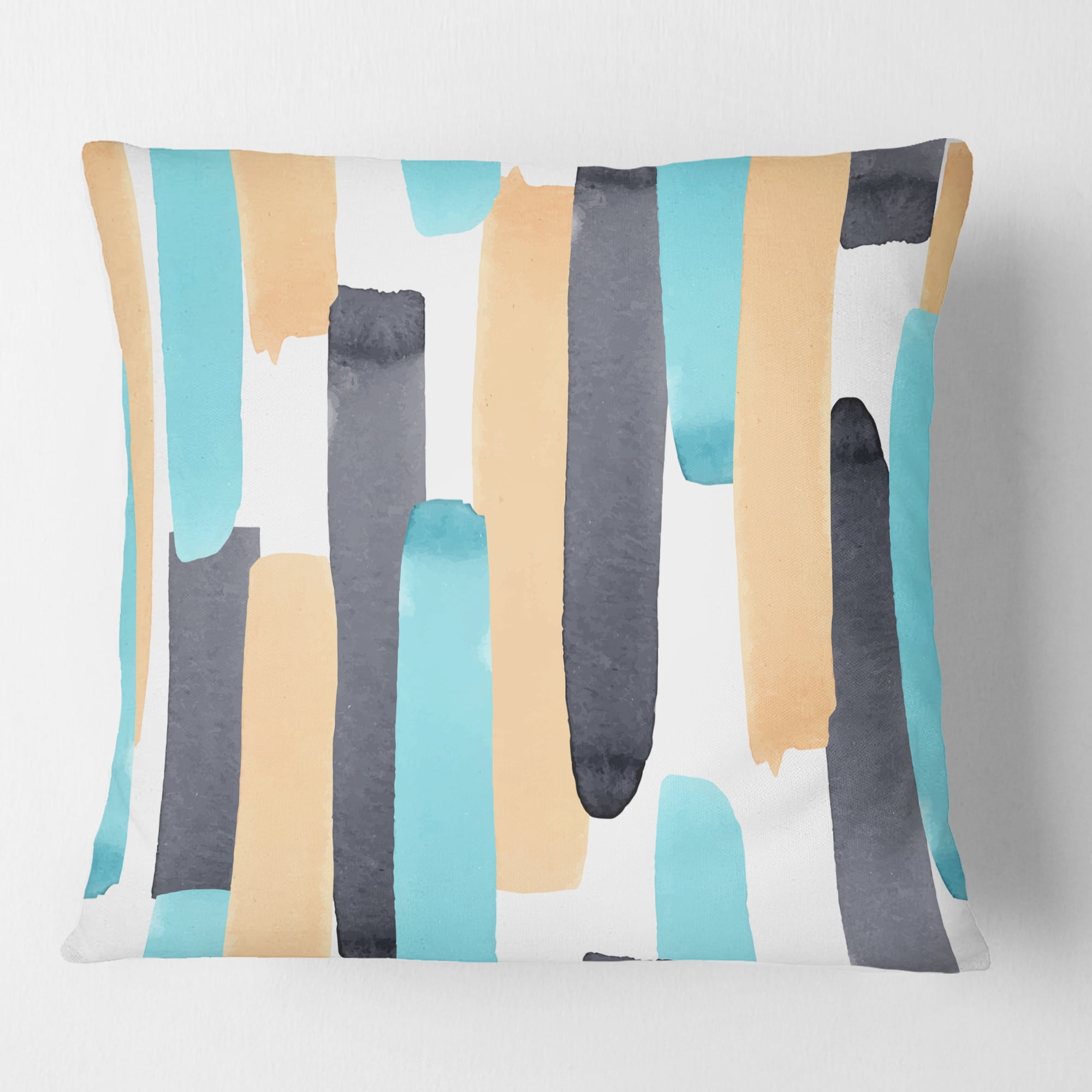 Designart Retro Geometrical Abstract I' Mid-Century Modern Throw Pillow - 18x18