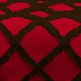 thumbnail image 4 of D.N.G. BEDDINGS 3 Piece Luxury Two Tone Diamond Ruffle Pattern Comforter Set Premium Super Soft, All Season 800 Thread Count, 100% Egyptian Cotton, Oversized Super King Size Chocolate/Red Solid Color, 4 of 4